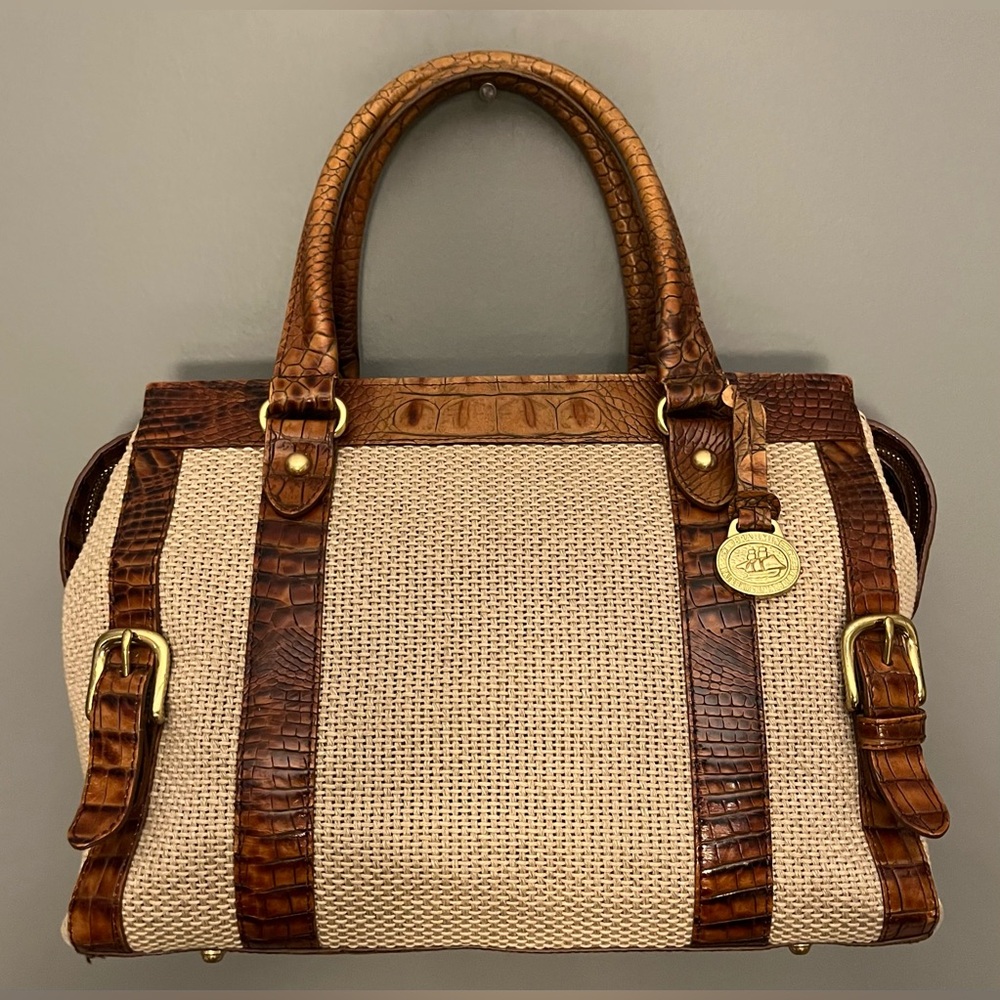Brahmin Vintage Harbor Collection Leather Trim Shoulder/Handbag/Satchel